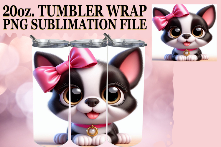 Vibrant dreams 20oz tumbler wrap, 3D Dog