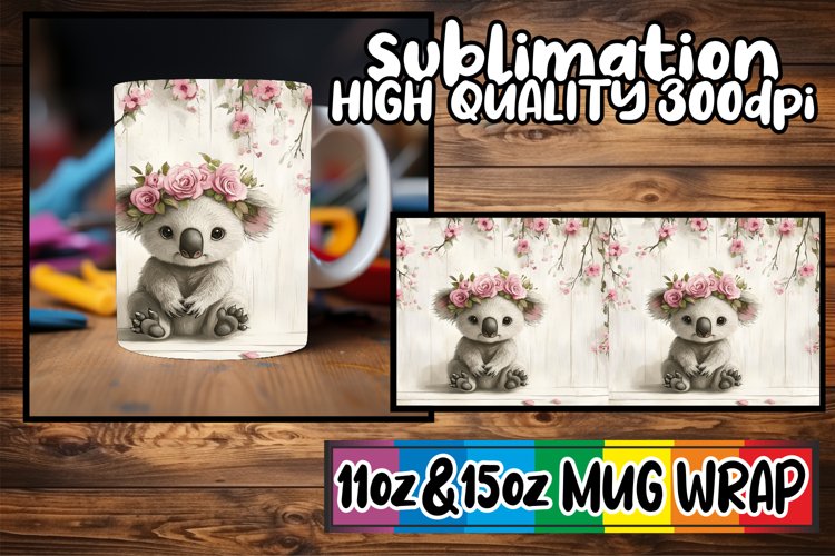 Spring Flowers and Animals Mug Wrap | 11oz 15oz Sublimation