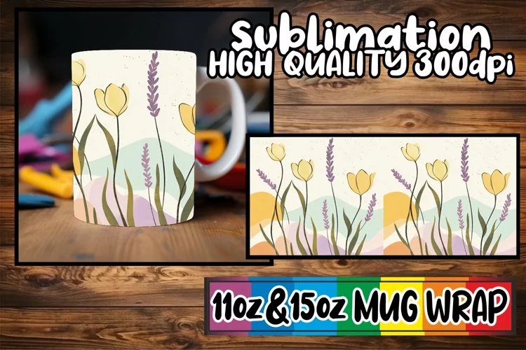 Luminous afternoons 11oz 15oz sublimation wrap, Flower