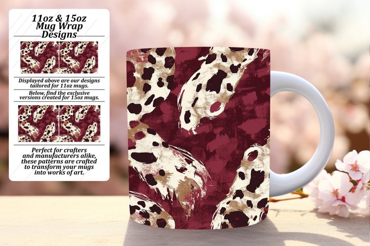 Sublimation Leopard Print Mug - Glitter Wrap, 11oz   15oz