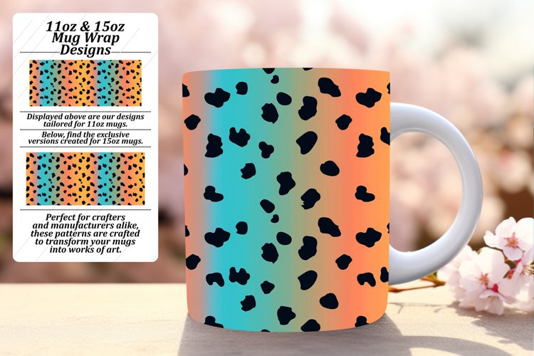 Exotic Leopard Mug Wrap - Gradient Pattern 11oz 15oz example image 1