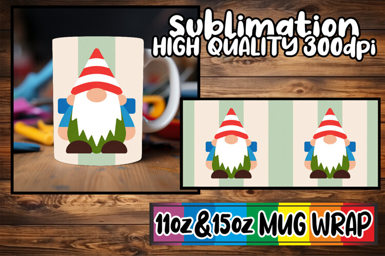 Luminous thoughts 11oz 15oz mug wrap, Gnomes example image 1