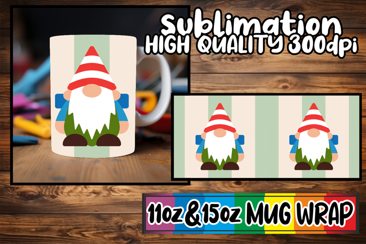 Luminous thoughts 11oz 15oz mug wrap, Gnomes