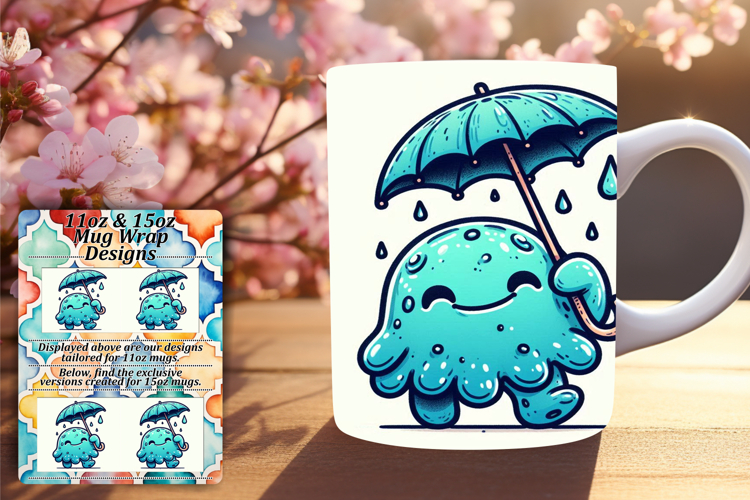 LUSH 15oz PNG Mug Wrap Template , Monster
