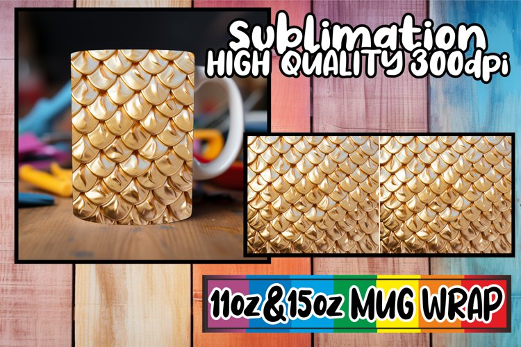 Sea-Inspired Scale Mug Sublimation Art