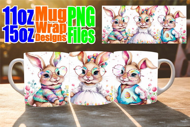 Captivating colors sublimation wrap, Easter Bunny example image 1