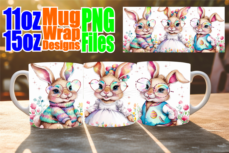 Captivating colors sublimation wrap, Easter Bunny
