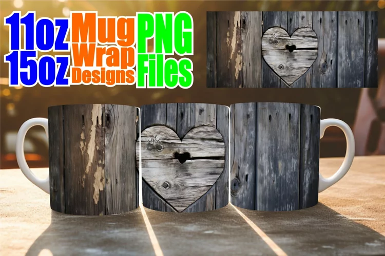 Sublimation 3D Love Mug Wrap - Valentine's Gift