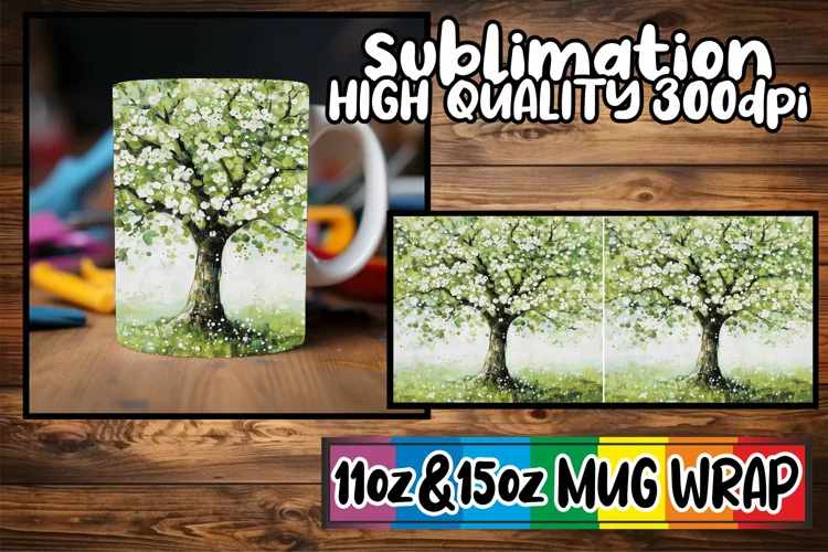 Colorful Canopy Mug Wrap - Sublimation 11oz 15oz