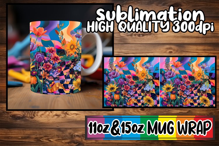 Springtime Abstract Design Mug Wrap 11oz/15oz example image 1