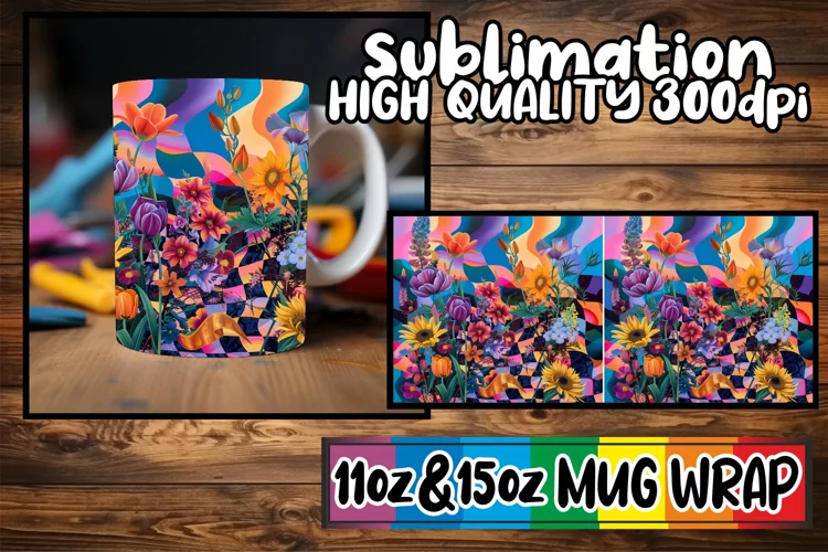 Springtime Abstract Design Mug Wrap 11oz/15oz