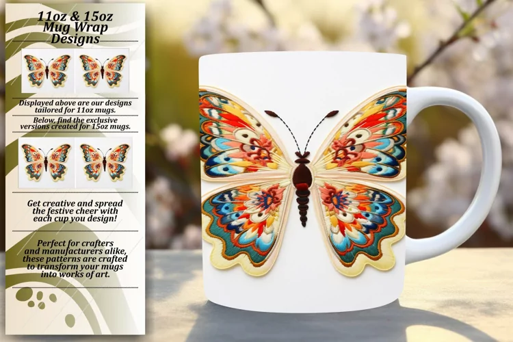Color Splash Butterfly Mug Sleeve