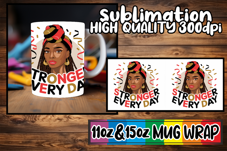 Serene evenings sublimation mug wrap, Black Woman