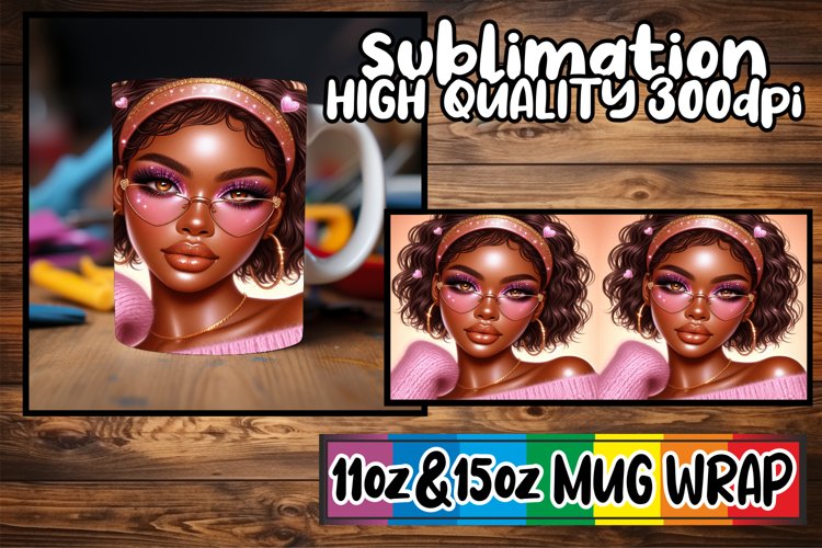 Luminous vibes sublimation mug wrap, Love Girl example image 1