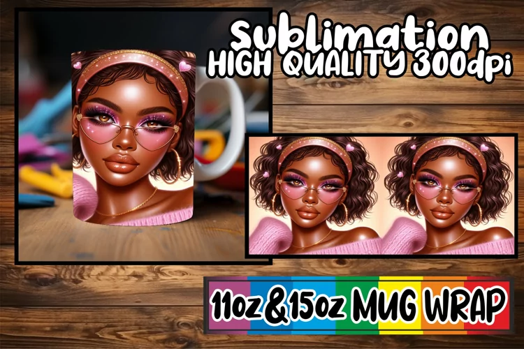 Luminous vibes sublimation mug wrap, Love Girl
