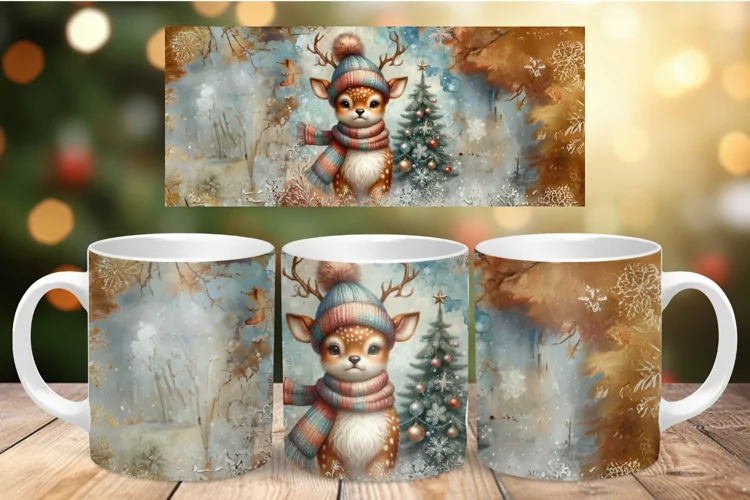 Mug Wrap Sublimation - reindeer