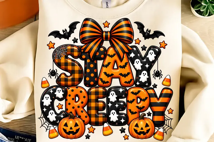 Stay Creepy PNG, Halloween Sublimation, Trending Halloween