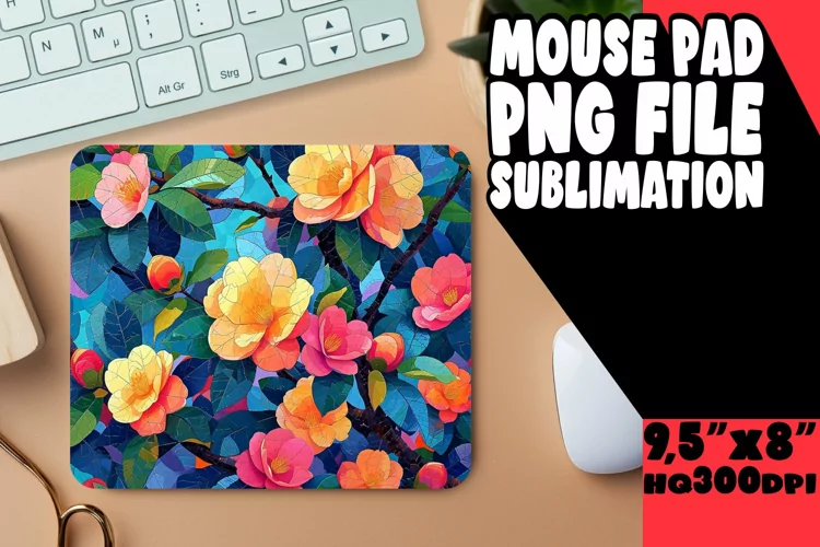 Floral Charm: Flower Pattern Mouse Pad