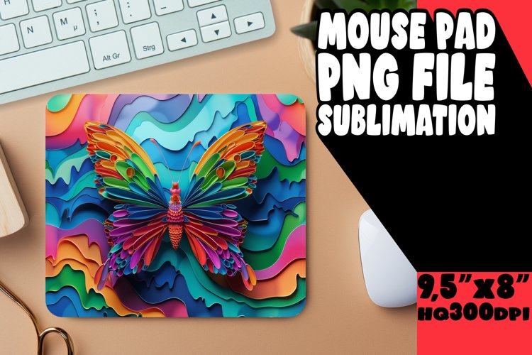 Colorful Butterfly 3D Mouse Pad - Springtime