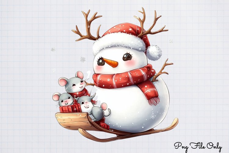 Cute Snowman Clipart Image 8