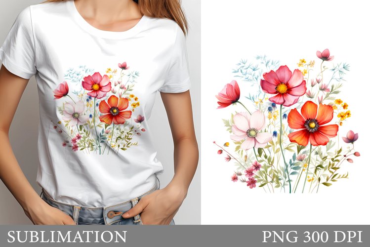 Wildflowers Sublimation. Wildflowers T-Shirt Sublimation