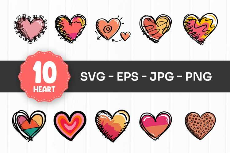 Hand Drawn Hearts Svg Image 12