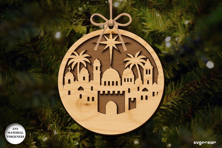Christmas Nativity Ornament Laser Cut | Glowforge | SVG