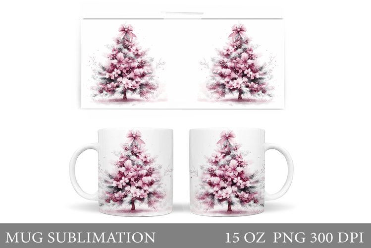 Christmas Tree Mug Sublimation. Christmas Tree Mug Design