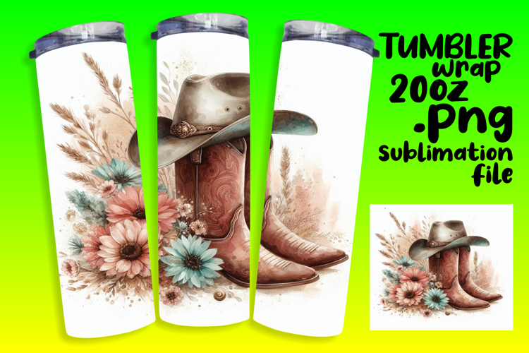 20oz Tumbler Template for All Occasions , Western
