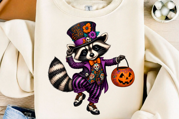 Halloween Raccoon Trick or Treat Halloween PNG