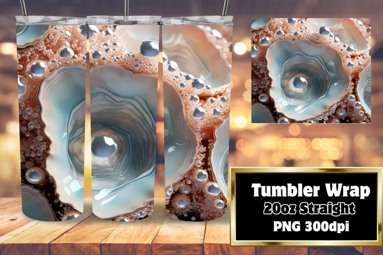 3D Agate Geode Tumbler 20oz Sparkle Wrap