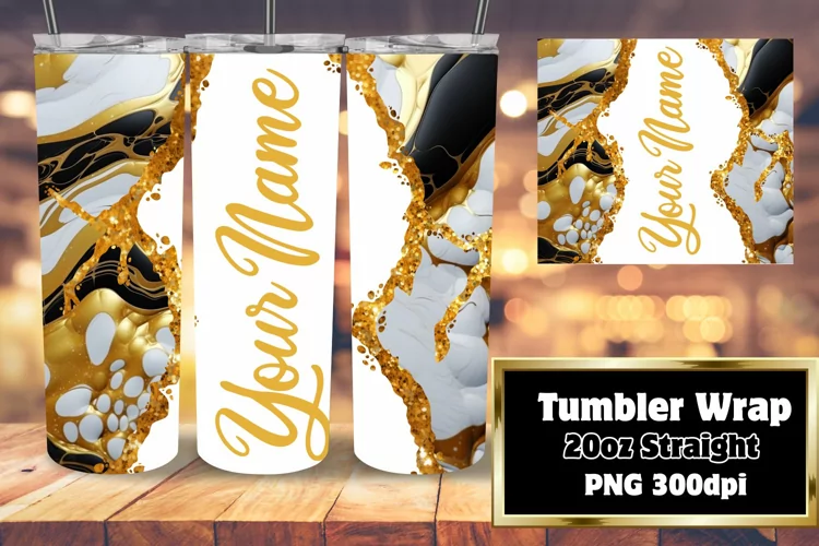 Enchanting Marble Artistry: Tumbler Wrap
