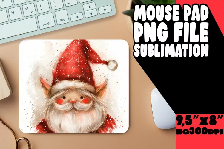 Adorable Watercolor Gnome Mouse Pad Design