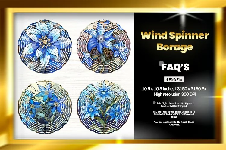 Borage Wind Spinner Sublimation - 04 Variations