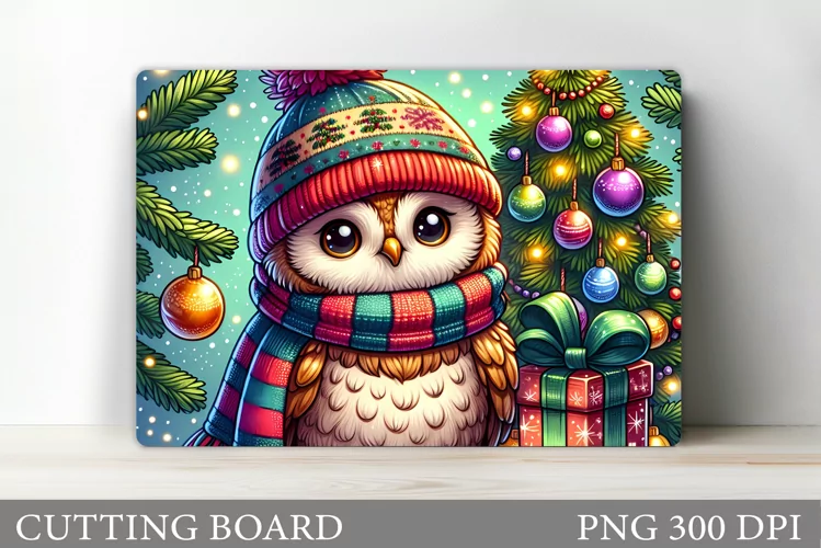 Christmas Owl Cutting Board. Christmas Cutting Board