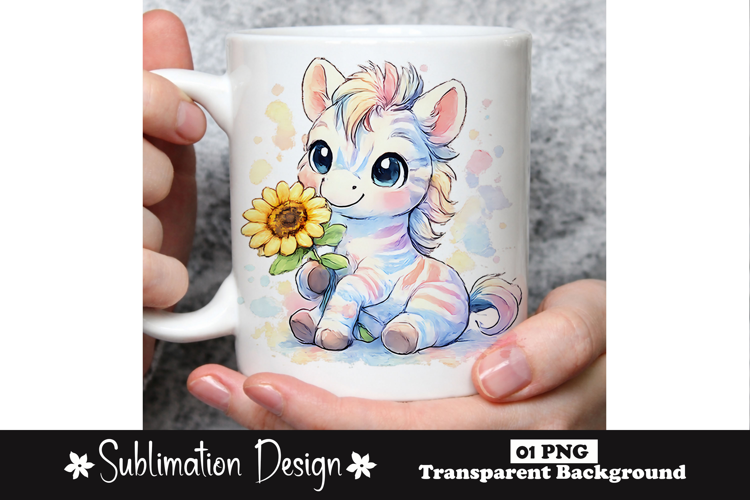 Cute Unicorn With Sunflower