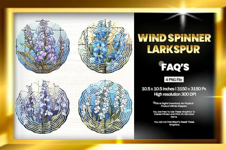 Larkspur Wind Spinner Sublimation - 04 Variations