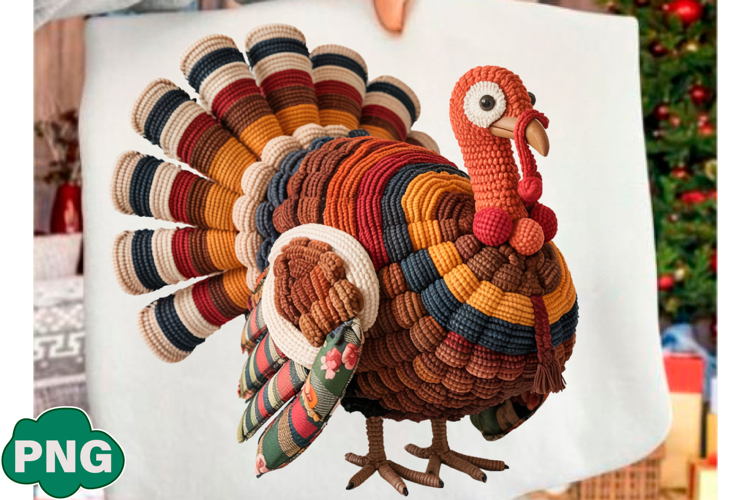 Latch Hook Yarn Faux Crochet Turkey PNG