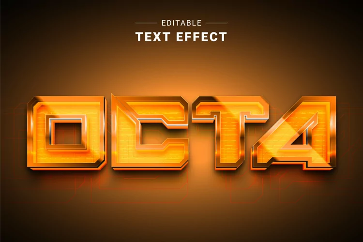 Editable Text Effect for Illustrator. Vector Graphic styles