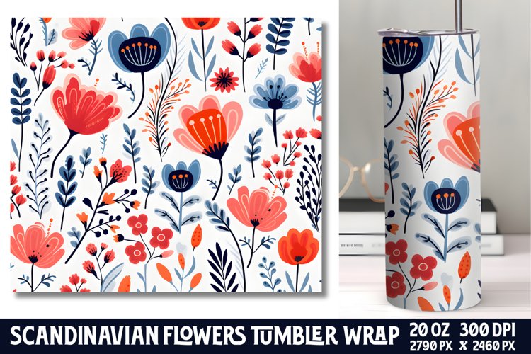 Scandinavian Flowers Tumbler