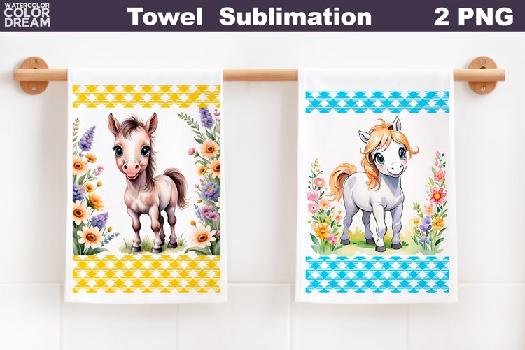 Farm Kitchen Waffle Towel | Horse Towel Sublimation example image 1