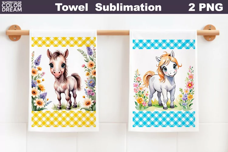 Farm Kitchen Waffle Towel | Horse Towel Sublimation