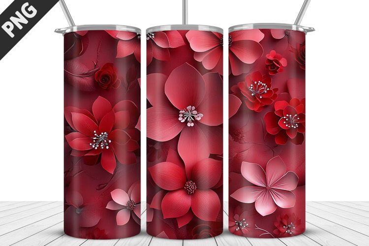 Flowers Tumbler Wrap | Sublimation Design | Tumble PNG