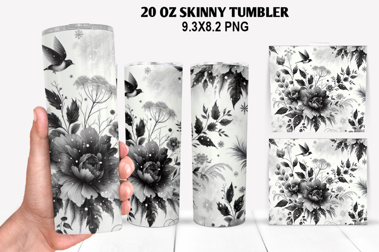 Flowers Skinny Tumbler 20oz Wrap Design, Spring Tumbler Wrap