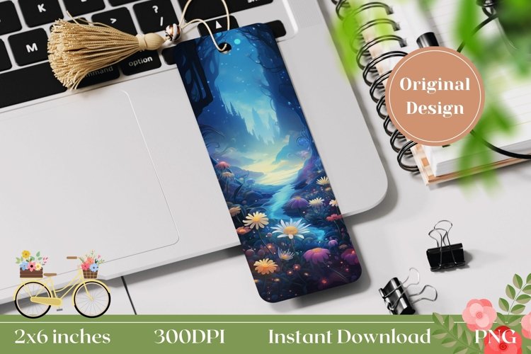 Floral Bookmark Sublimation, Forest Bookmark Printable