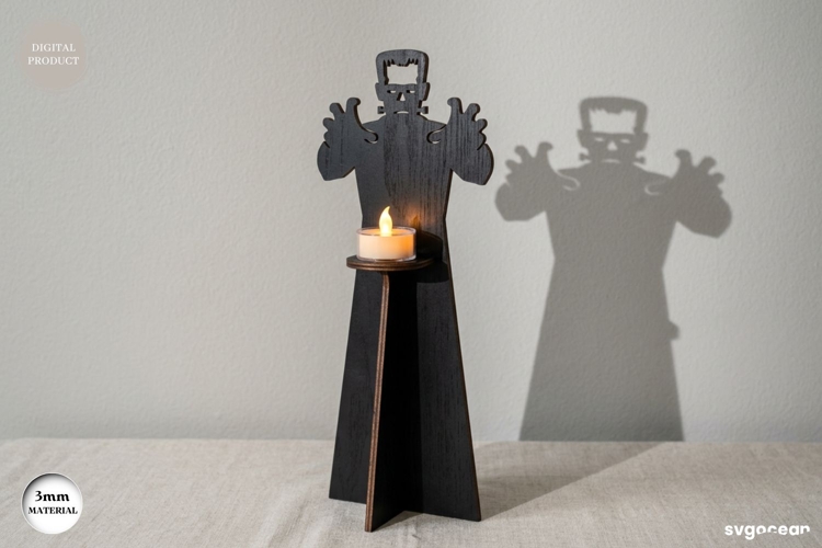 Frankenstein Candle Holder Laser Cut | Glowforge | SVG