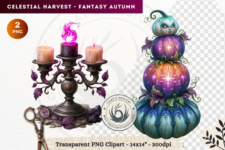 Autumn Fantasy Clipart PNG Celestial Steampunk Harvest