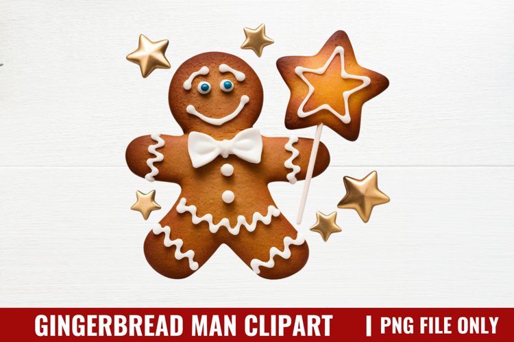 Gingerbread Man Clipart PNG example image 1