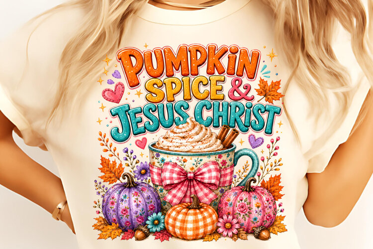 Pumpkin Spice And Jesus Christ PNG, Halloween Coffee PNG example image 1