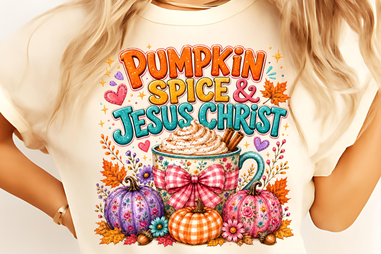 Pumpkin Spice And Jesus Christ PNG, Halloween Coffee PNG